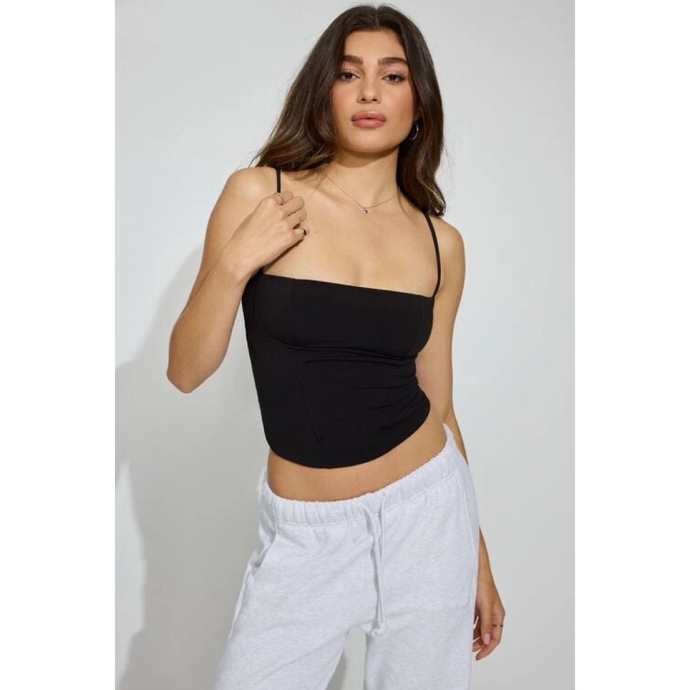 Garage Sculpt Bustier Square Neck Top in Black Women’s Size S